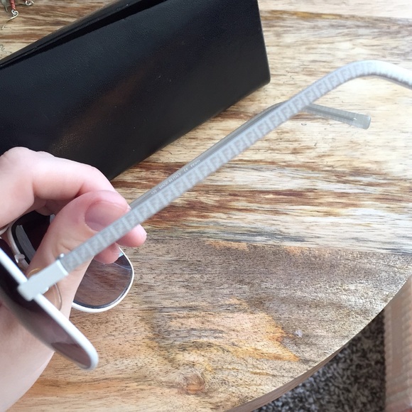 FENDI White Aviator Sunglasses - Picture 8 of 8